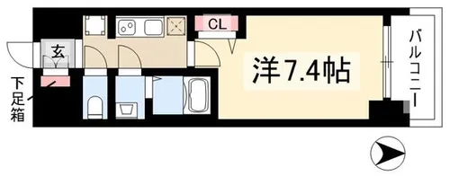 プレサンス ジェネ 新栄町駅前 葵【3階】の間取り