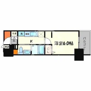 エステムプラザ大手前エヴァース【2階】の間取り