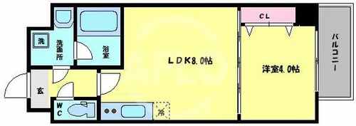 グランパシフィック中川【4階】の間取り