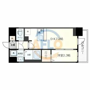 ファステート難波ミライズ【12階】の間取り