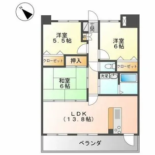 3LDKの間取り画像