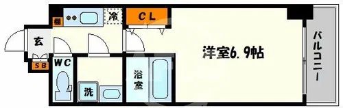 ララプレイス大阪福島ミラ【11階】の間取り