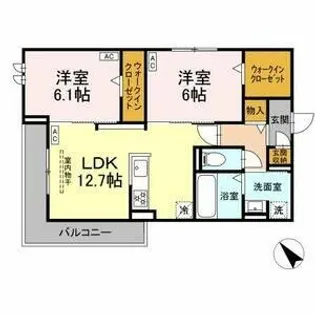 マリポーサ高畑A【2階】の間取り