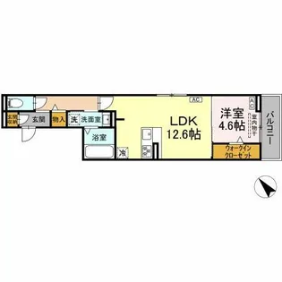 マリポーサ高畑A【3階】の間取り