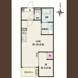 JACK UMATEⅠ【3階】の間取り