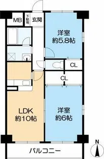 エトアール甲子園口【2階】の間取り