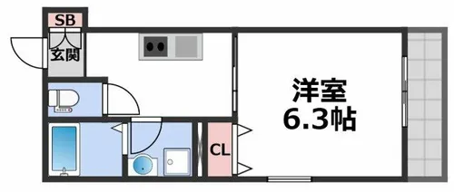 PROSPER COURT 緑橋【3階】の間取り