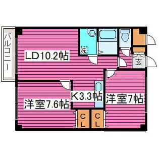 パールハイム48【602号室】の間取り