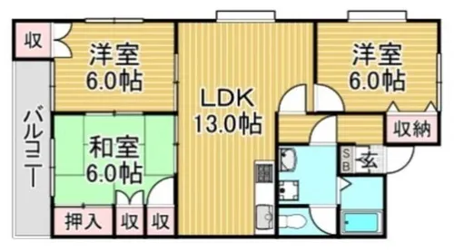福岡県那珂川市松木2丁目【アパート】の間取り
