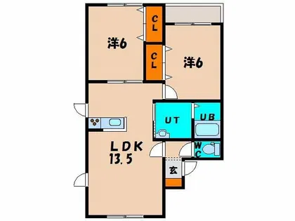 フィールドハウス【101号室】の間取り