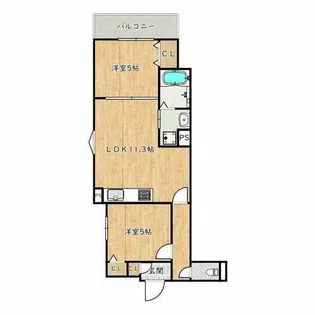 大阪府堺市東区日置荘西町3丁【アパート】の間取り