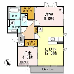 大阪府堺市南区栂【アパート】の間取り
