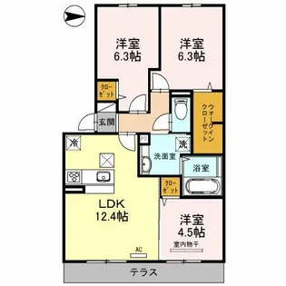 ウチカイト【106号室】の間取り