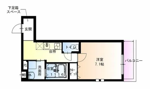 フジパレス弥刀駅北Ⅰ番館【1階】の間取り