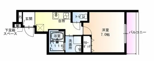 フジパレス弥刀駅北Ⅱ番館【1階】の間取り