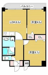 ふぁみーゆ千林【9階】の間取り