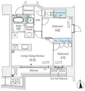 STANDZ(スタンズ)四天王寺前夕陽丘【7階】の間取り