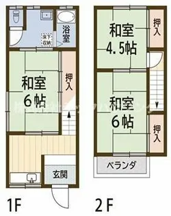 大阪府寝屋川市木屋元町【テラスハウス】の間取り