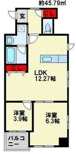 福岡県北九州市八幡西区藤原1丁目【マンション】の間取り