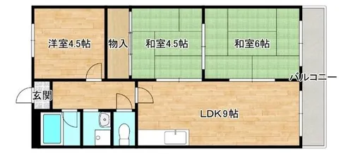 カーサ平野【6階】の間取り
