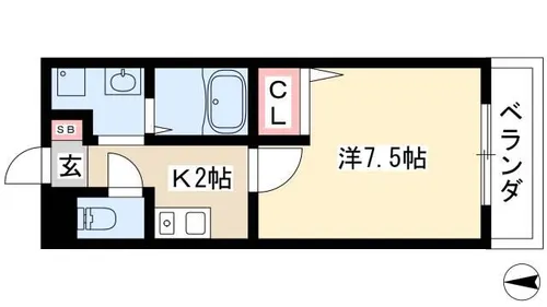サリチェ烏森【1階】の間取り