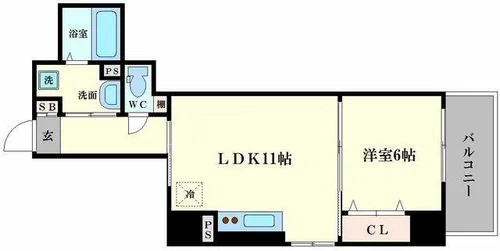 ディオスカーボ難波【4階】の間取り
