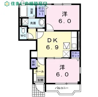 愛知県西尾市針曽根町南側【アパート】の間取り