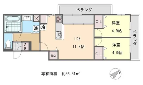 グランディールA&NⅡ【1階】の間取り
