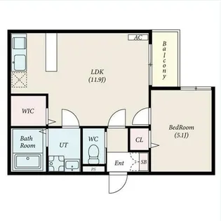fika庄内緑地公園【2階】の間取り