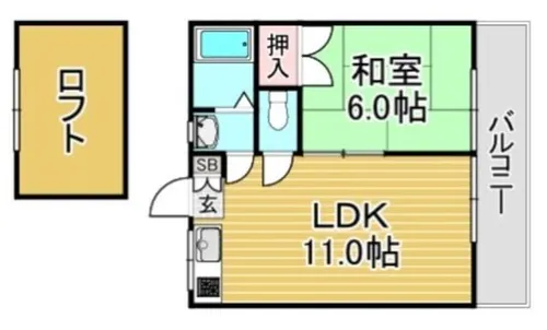 福岡県大野城市御笠川4丁目【アパート】の間取り