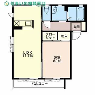 愛知県岡崎市真伝吉祥1丁目【アパート】の間取り