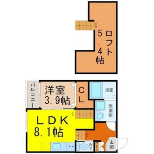 愛知県名古屋市北区杉栄町3丁目【アパート】の間取り