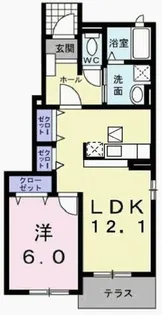 シンヴィオシスB【1階】の間取り