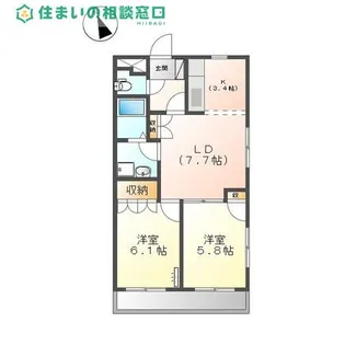 愛知県岡崎市明大寺町字大圦【アパート】の間取り