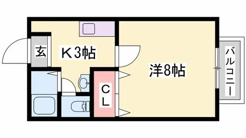 ハイツ栗田【1階】の間取り