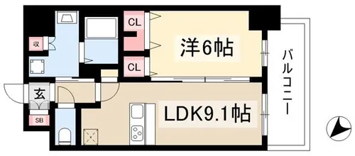 メイクス熱田大宝【8階】の間取り