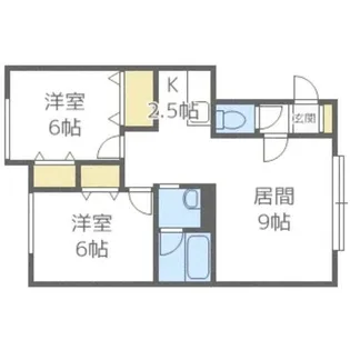 北海道札幌市手稲区富丘三条6丁目【アパート】の間取り