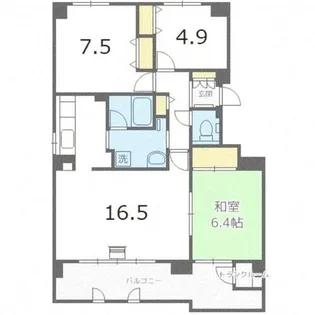 北海道札幌市手稲区富丘一条4丁目【マンション】の間取り
