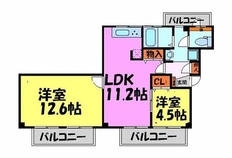 View Terrace売布II【402号室】の間取り