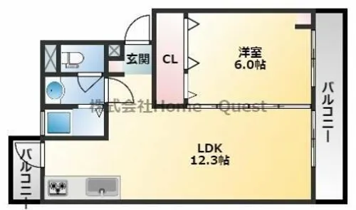 国分旭ヶ丘住宅【1-212号室】の間取り