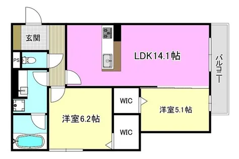 ラヴィエール南茨木Ⅰ【2階】の間取り
