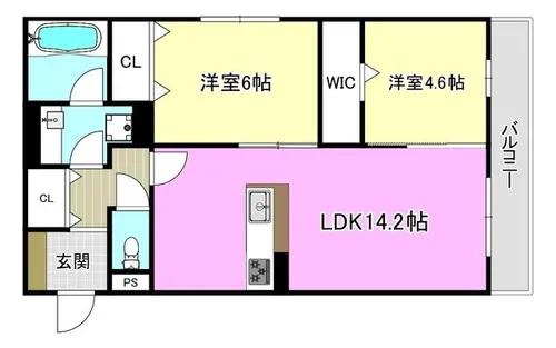 ラヴィエール南茨木Ⅰ【1階】の間取り