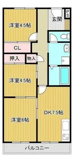 パックス楠【406号室】の間取り
