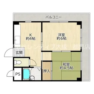 大阪府大阪市旭区高殿4丁目【マンション】の間取り