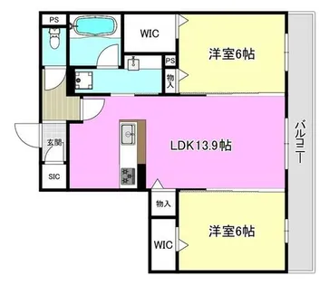 ラヴィエール南茨木Ⅱ【2階】の間取り