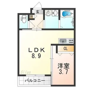 グレースヴィラ泉大津【3階】の間取り