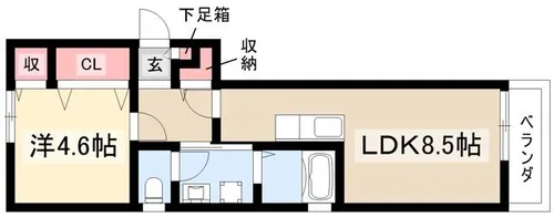 サンガーデン大宝【201号室】の間取り