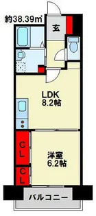 クラシオン白山Ⅰ棟【202号室】の間取り
