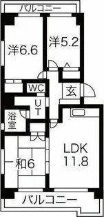 ブライトン・ビラ【3-D号室】の間取り