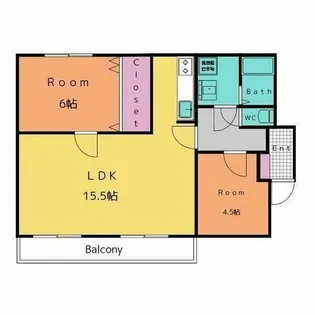 Villa 永吉 A【101号室】の間取り